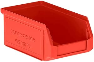 ‎SCHÄFER SHOP SSI Schäfer Sichtlagerkasten, Regalkasten, Lagerkasten LF 211, Polypropylen, L 168 x B 103 x H 76 mm, 0,9 l, rot - 94130
