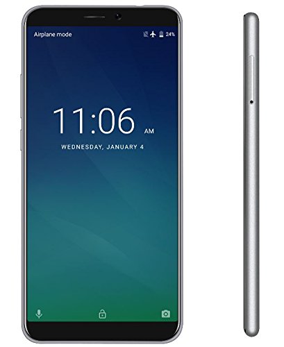 KEECOO P11 - 5,7 Zoll HD (18: 9-VerhÃ¤ltnis Vollanzeige) Android 7.0 4G Smartphone, Gesichtserkennung, Quad-Core 2 GB + 16 GB, 7,8 mm Ultra Slim 5MP + 8MP - Silber
