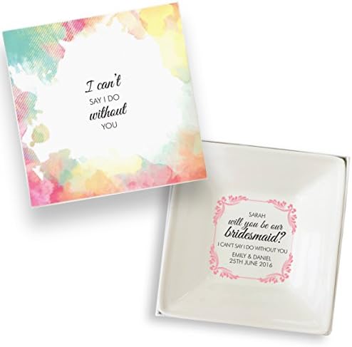 Will you be my bridesmaid present personalised gift dish jewellery trinket box keepsake