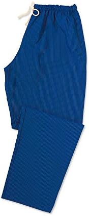 Toray AL-AM36RO-MU Series AL-AM36 Anti-Microbial Scrub Trouser, Stripe, Unhemmed, Size Medium, Royal/Silver