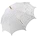 Produktbild Gazechimp Braut Sonnenschirm Spitze, Brautschirm Damen Regenschirm Hochzeit Gesticktes Vintage Sonnenschirm Hochzeit - White