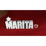 Beton, Steinguss Buchstaben 3 D Deko Schriftzug Namen MARITA als Geschenk verpackt! Ein ausgefallenes Geschenk zur Geburt, Taufe, Geburtstag oder auch zu anderen Anlässen.