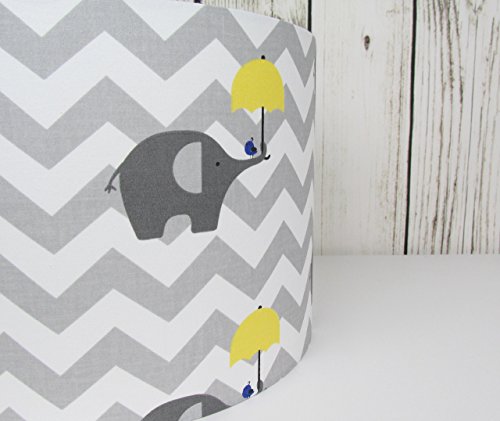 Elephant Chevrons Lampshade with Yellow Umbrella