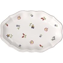 Plateau Ovale Villeroy & Boch 'Petite Fleur' - 37 Cm - Porcelaine Premium - Motif Floral - Neuf
