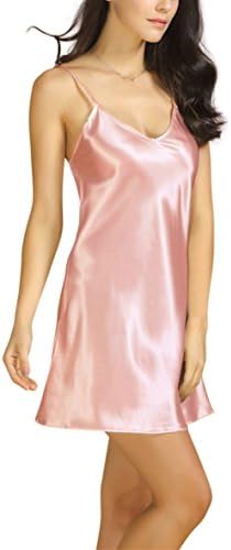 Bel Avril Woman Nightdress simple Strapless Robe Nightie Satin Pink XL