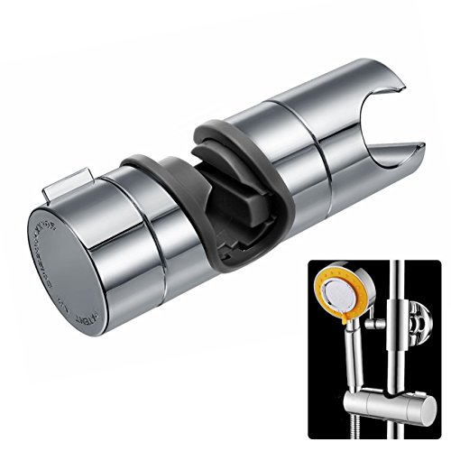 Joyoldelf 18–25 mm verstellbar Brausehalter ABS Ersatz Handbrause Halterung Duschstange Head Slider Klemme Halterung Halter, Verchromt