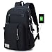 Produktbild Mioy Schulrucksack groß Herren Slim Business Laptop Backpack Leinwand Schulranzen wasserdicht College Schultasche 15.6'' Notebook Rucksack Mode Reiserucksack Computer Tasche (Schwarz)