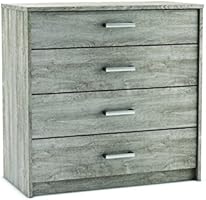 Demeyere 379690 Diva Commode avec 4 Tiroirs Panneau de Particules Ch&ecirc;ne Prata 83 x 42,3 x 80,8 cm