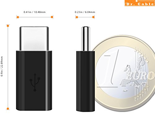 Act USB-C auf Micro USB Adapter [2 in 1 Pack] verwandelt USB Type-C Input in Micro-USB, 56K Widerstand für MacBook Pro, MacBook (2015), ChromeBook Pixel, Nexus 5X, Nexus 6P, Nokia N1, OnePlus 2 und weitere (Schwarz) - 5