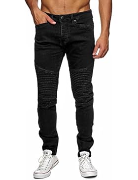 MEGASTYL Biker-Jeans Herren Hose Stretch-Denim Slim-Fit classic