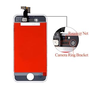 SANKA Schermo Display LCD Assembly Digitizer Sostituzione Schermo per iPhone 4-Bianco - immagine 3