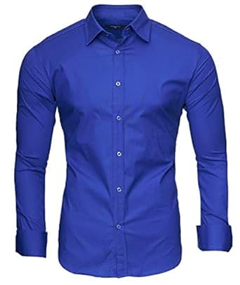Kayhan Herren Hemd Slim Fit - Langarm Businesshemd Bügelleicht 65% Baumwolle S-6XL