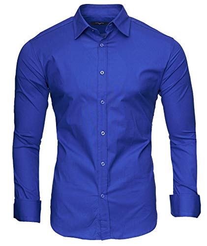 Kayhan UNI hombre camisa slim fit, Blue (S)