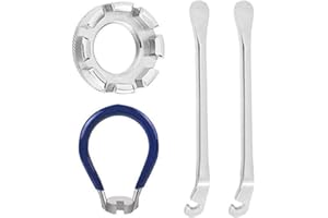 DGOSPSTIME Clé de Roue de Vélo Outil de Clé à Rayon Levier Démonte-Pneu en Acier 4 pcs Outil de Clé à Rayon pour Réparation du Tube de Vélo et Remplacement du Pneus de Vélo Clé De Rayon à Molette Vélo Roue
