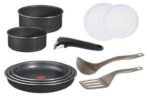 Tefal Ingenio 5 L0369602 Kitchen Utensil Set Non-Stick Aluminium Black 10-Piece Set