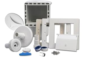 Medipool Premium Einbauskimmer Komplett-Set für Stahlwandbecken mit Einströmdüse, Bodensaugerplatte, Auffangkorb, Rahmen & Dichtung