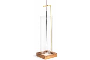 Aspect Incense Holder, Wood Incense Holder For Sticks With Removable Glass Ash Catcher And 12 Incense Sticks, Upside Down incense Burner For Yoga, Meditation, Spa & Home Relaxation (Square)