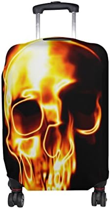 Aumimi Burning Skull Luggage Cover Elastic Protector Fits S 18-21 in Suitcase