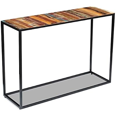 vidaXL Table console Table de présentation Bois de récupération massif