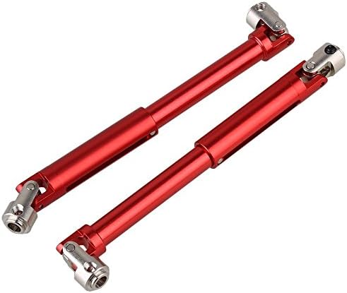 Yiguo 2pcs SCX0016 Aluminum Universal Drive Shaft for AXIAL SCX10 ELECTRIC 4WD RC 1:10 Off-Road Car Red