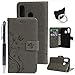 Produktbild idlehour Handyhülle Flip Case für Samsung Galaxy A40, PU Leder Case Cover Magnet Schutzhülle Tasche Schutz Cover Flipcase Etui Brieftasche Flipcover mit Ständer und Magnetverschluss,Grau