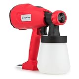 oneConcept Ultracolor VX350 Pistola para pintar eléctrica (3 boquillas, 800ml, sistema pulverización pintura 350W potencia, dosificación ajustable, apto interior o exterior, silencioso, funciona boca abajo)
