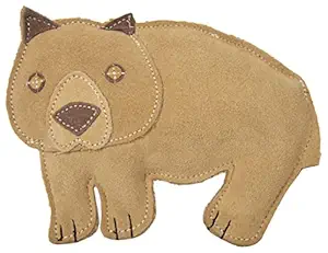 Pet Me Chew Toy Teething Toys for Puppies Leather Bear Toy with Double Stiching and Coconut Fibre Filling for Chewing and Teeth Cleaning