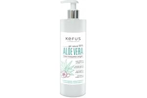 Kefus - Gel Aloe Vera y Aceites de Rosa Mosqueta y Argan, 500ml | Calmante, Regenerador e Hidrante Natural | Para después de la Depilación | Todos tipos de Piel