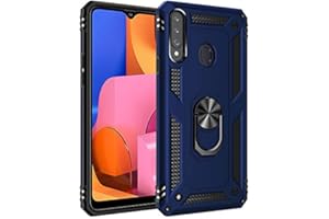 BestST Mobile Phone Case for Galaxy A90, 360 Degree Rotating Ring Holder, TPU Cover, Magnetic Bumper, Shock Absorption, Protective Case with HD Film, Protective Film for Galaxy A90 Case, Black, blue