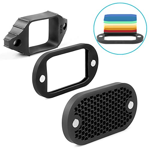 Selens MN-BK 2 en 1 Universal Rejilla de Panal (Honeycomb Grid) con 7 Color Geles Kit Set para Flash de Cámara Speedlight Fotografía Estudio Fotográfico