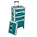 Produktbild anndora® Trolley 4 Rad Pilotenkoffer Azur grün Aluminium Beauty Case Teleskop