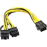 PrimeX PX-4302 6 Pin to 2x8 Pin PSU Ekran Kartı G&uuml;&ccedil; &Ccedil;evirici Kablo, PCI-E 6 Pin Dişi to 2 Adet 6+2 Pin Erkek GPU Power Splitt