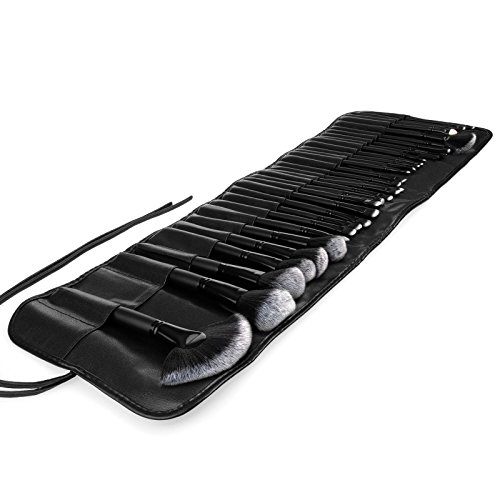 Savisto Professionelles 32 Teile Make Up Pinsel Set mit luxeriöser Leder Effekt Tragetasche & stilvoller Geschenkschachtel - 3