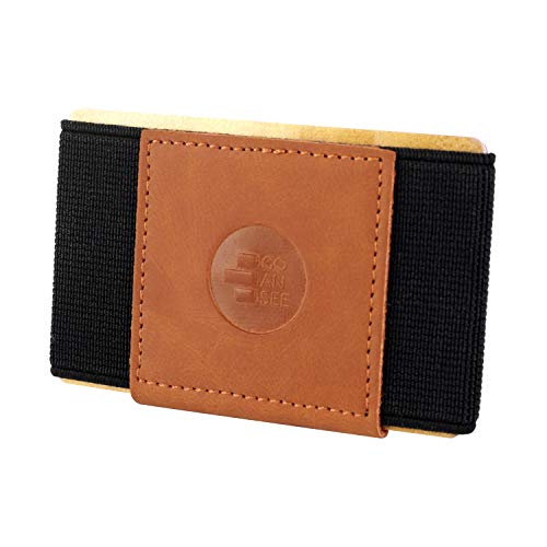 Cartera Tarjetero Minimalista .Cartera pequeña y compacta para Hombre y Mujer. Cartera Billetera con Goma elástica.Tarjetero Slim para Tarjetas de crédito. Cartera Clip de Bolsillo. GOANSEE