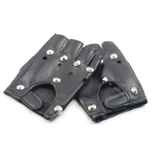 TOOGOO(R) LEDER AUSSEHEN fingerlose Handschuhe SOUMONCES - 3