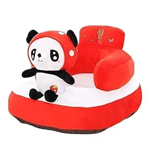 AVSHUB Babies and Kids Baby Sofa Chair Soft Panda Design Plush Cushion and Chair for Babies and Kids Children Baby Boy Girl (Red Color)