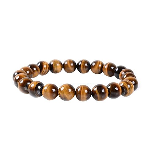 Preisvergleich Produktbild Contever® 8mm Naturstein 22 Lava Beads Yellow Tiger Eye -Armband Elastisches Armreif