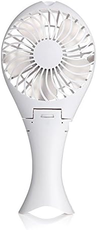 USB Mini Handheld Fan, Mermaid Fish Portable Rechargeable Fan Foldable Desktop Fans Desk Table Fan Clip on Hand Held Fans with 18650 Battery for Home Travel Outdoor (White)