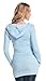 Happy Mama Women's Maternity Stretchy Knit Tunic Jumper Pullover with Hood 908p (Light Blue, 8/14)