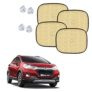 Car Adorable Beige Sun Shades for Side and Rear Window for Honda New WR-V (Set of 4)
