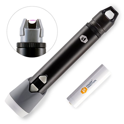 Power Practical, torcia, accendino e lanternino 3 in 1 Sparkr USB, torcia elettrica 18650 USB ricaricabile + accendino ad arco elettrico, Black