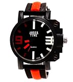 Markante Herrenarmbanduhr Schwarz - Rot
