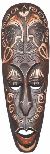 Maske SENGE 50 cm, Holz-Maske aus Bali, Wandmaske