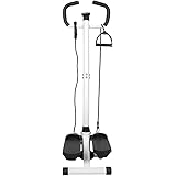 Stepper con Manubrio Regolabile, Impugnature Antiscivolo ed Elastici, Step Fitness con Monitor LCD per Casa e Palestra, Strum