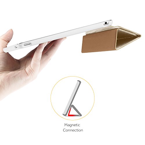 iPad Air 2 Hülle, EasyAcc Ultra Slim Cover Schutzhülle Bumper Lederhülle mit Standfunktion / Auto Sleep Wake Up Funktion für iPad Air 2 2014 Modell Number A1566/ A1567 – Gold, Ultra Slim - 5
