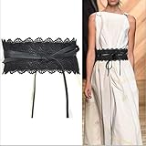 Longitud de la hebilla: 220cm LXCDD Negro Blanco Ancho 175 cm corsé cinturón de Encaje Cinturones de Cintura Femenina para Las Mujeres Vestido de Boda Banda de la Cintura