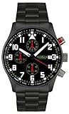 Astroavia Herren-Armbanduhr Chronograph Quarz mit Edelstahl Armband N93BS