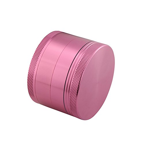 DCOU Premium Krautmühle mit Siebgrinder haltbarer Mahler aus Aluminium für Tabak oder Kräutermischungen Schleifer Rosa Ø50mm H38mm 4-Teilig - 3