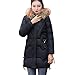 Produktbild TWBB Damen Slim-Fit Einfarbig Daunenjacke Winterjacke,Verdicken Wintermantel Lange Frauen Daunenmantel Winter Warm Dicker Mantel Parka Jacke