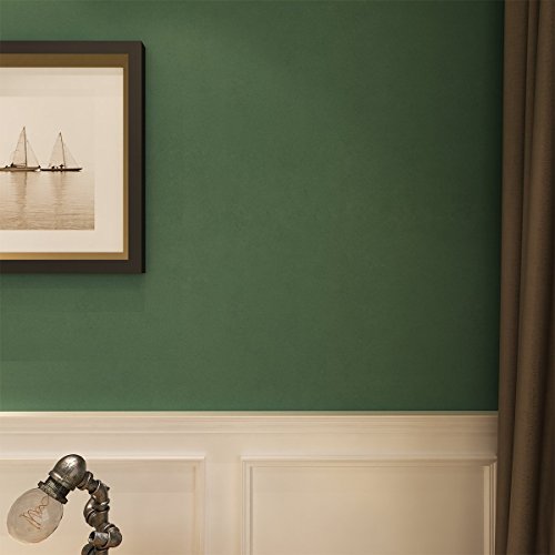 Hanmero Europa Schön Wohnen Wallpaper Stoffdruck Vliestapete 0,53*10m für Wohnzimmer Dunkelgrün - 2